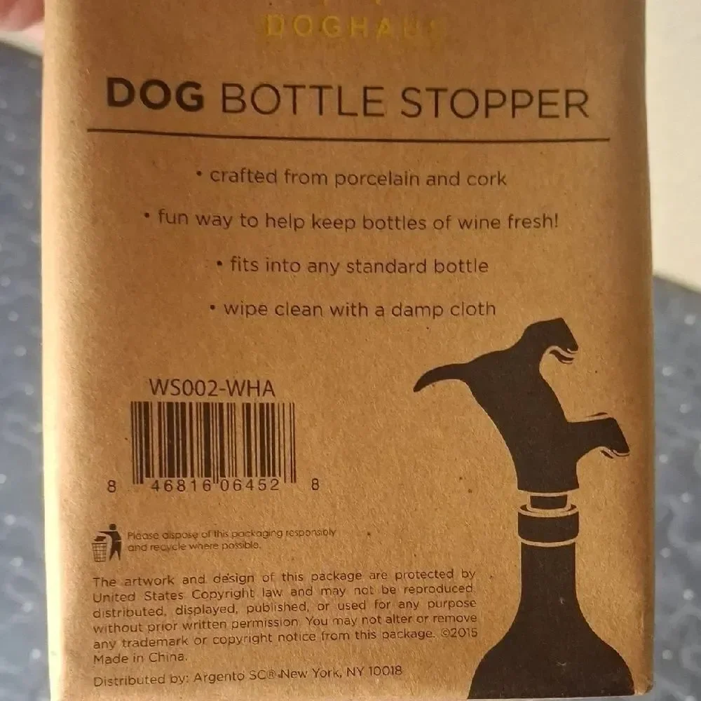 Silver Dog Bottle Stopper